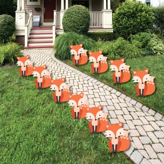Big Dot of Happiness Fox - Lawn Decorations - Outdoor Baby Shower or Birthday Party Yard Decorations - 10 Piece {1}