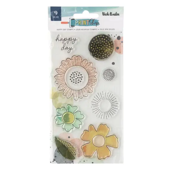 Vicki Boutin Print Shop Clear Stamps 9/Pkg-Happy Day {1}