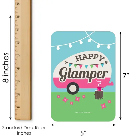 Big Dot of Happiness Let&rsquo;s Go Glamping - Bingo Cards and Markers - Camp Glamp Party or Birthday Party Bingo Game - Set of 18 {6}