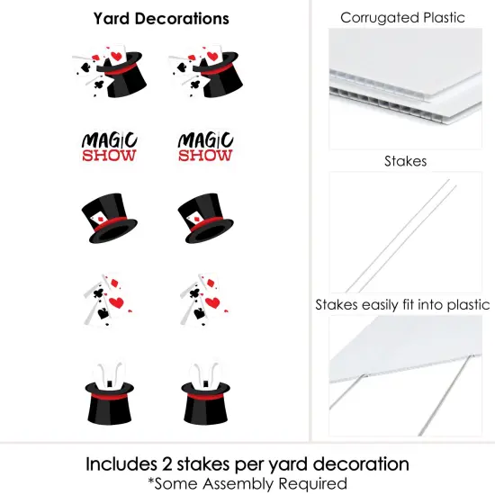 Big Dot of Happiness Ta-Da, Magic Show - Rabbit in a Magician's Hat and Cards Lawn Decor - Outdoor Magical Birthday Party Yard Decorations - 10 Piece {6}
