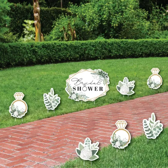 Big Dot of Happiness Boho Botanical Bride - Yard Sign and Outdoor Lawn Decorations - Greenery Bridal Shower and Wedding Party Yard Signs - Set of 8 {3}