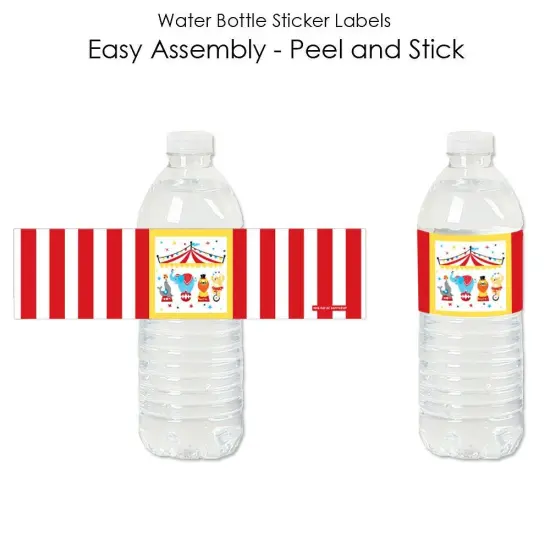 Big Dot of Happiness Carnival - Step Right Up Circus - Carnival Themed Water Bottle Sticker Labels - Set of 20 {3}