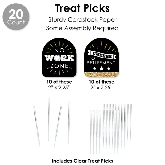 Big Dot of Happiness Happy Retirement - Retirement Party Favors and Cupcake Kit - Fabulous Favor Party Pack - 100 Pieces {7}