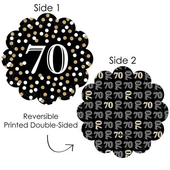 Big Dot of Happiness Adult 70th Birthday - Gold - Birthday Party Round Table Decorations - Paper Chargers - Place Setting For 12 {4}