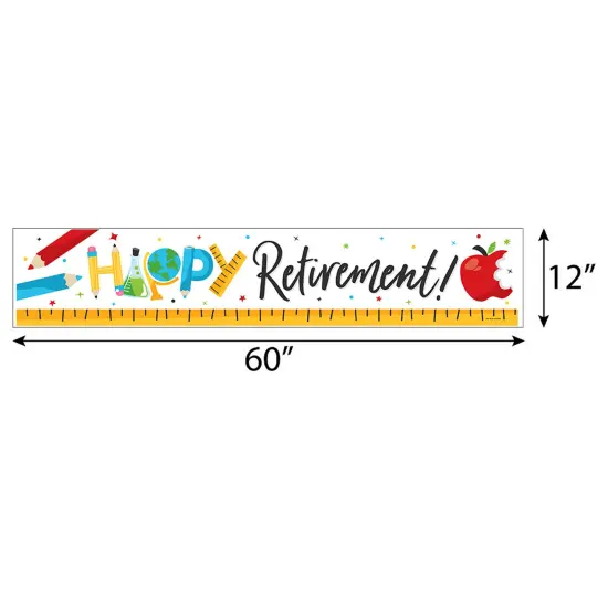 Big Dot of Happiness Teacher Retirement - Happy Retirement Party Decorations Party Banner {3}