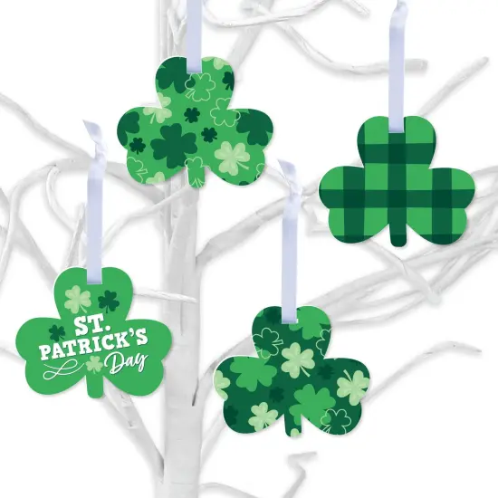 Big Dot of Happiness Shamrock St. Patrick's Day - Saint Paddy's Day Decorations - Tree Ornaments - Set of 12 {1}
