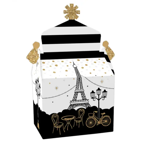 Big Dot of Happiness Stars Over Paris - Treat Box Party Favors - Parisian Themed Party Goodie Gable Boxes - Set of 12 {1}