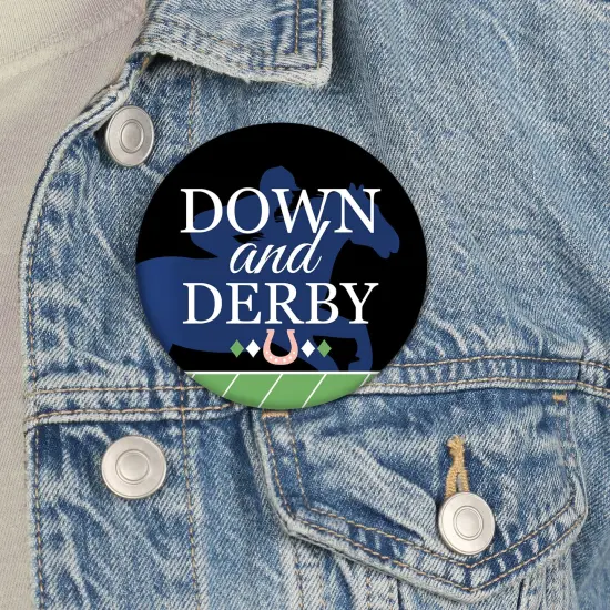 Big Dot of Happiness Kentucky Horse Derby - 3 inch Horse Race Party Badge - Pinback Buttons - Set of 8 {4}