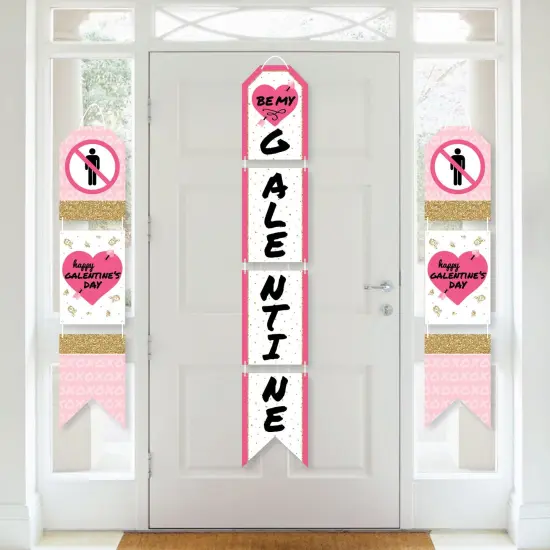 Big Dot of Happiness Be My Galentine - Hanging Vertical Paper Door Banners - Galentine's & Valentine's Party Wall Decoration Kit - Indoor Door Decor {1}