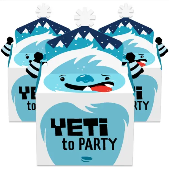 Big Dot of Happiness Yeti to Party - Treat Box Party Favors - Abominable Snowman Party or Birthday Party Goodie Gable Boxes - Set of 12 {3}