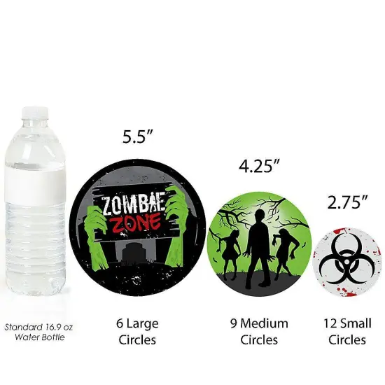 Big Dot of Happiness Zombie Zone - Halloween or Birthday Zombie Crawl Party Giant Circle Confetti - Party Decorations - Large Confetti 27 Count {4}