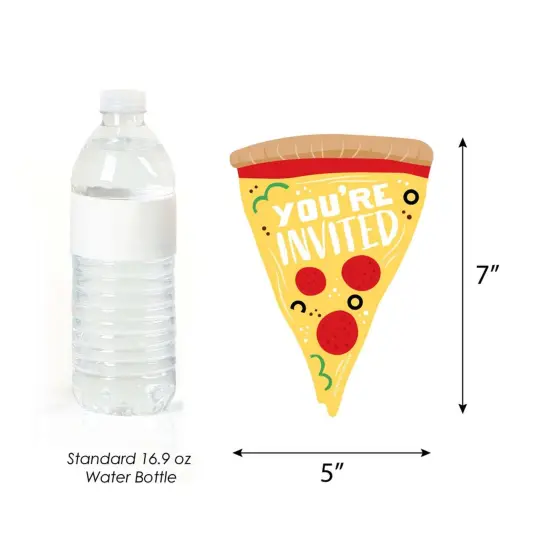 Big Dot of Happiness Pizza Party Time - Shaped Fill-in Invitations - Baby Shower or Birthday Party Invitation Cards with Envelopes - Set of 12 {6}