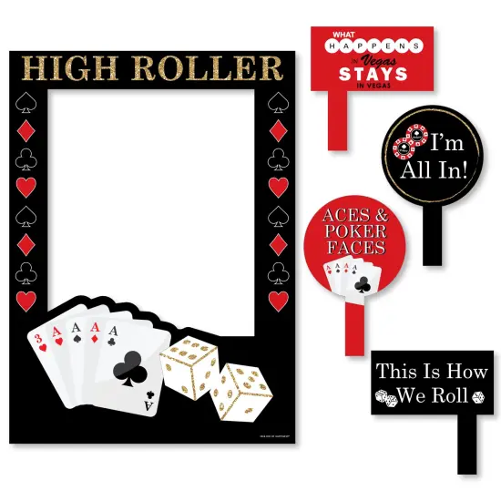 Big Dot of Happiness Las Vegas - Casino Themed Party Selfie Photo Booth Picture Frame & Props - Printed on Sturdy Material {7}