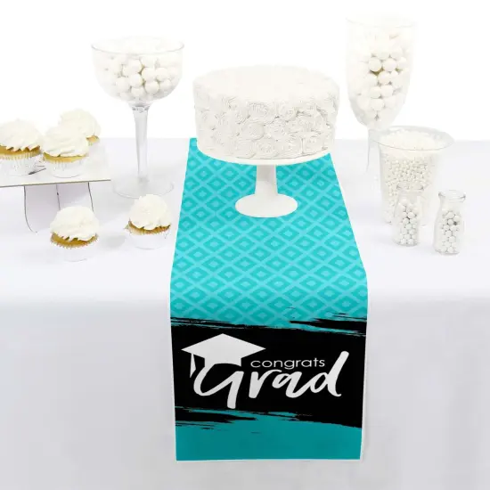 Big Dot of Happiness Teal Grad - Best is Yet to Come - Petite Turquoise Graduation Party Paper Table Runner - 12 x 60 inches {3}
