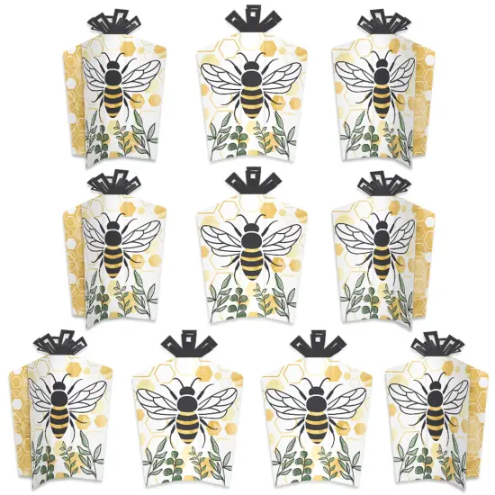 Big Dot of Happiness Little Bumblebee - Table Decorations - Bee Baby Shower or Birthday Party Fold and Flare Centerpieces - 10 Count {1}