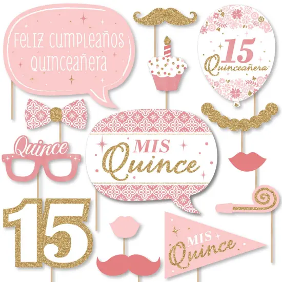 Big Dot of Happiness Mis Quince Anos - Quinceanera Sweet 15 Birthday Party Photo Booth Props Kit - 20 Count {1}