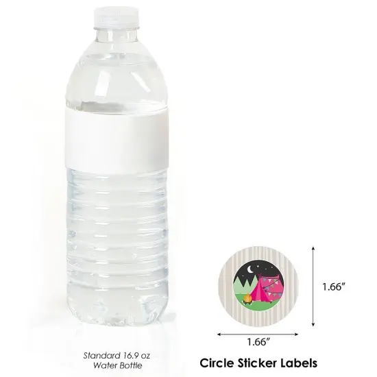 Big Dot of Happiness Let's Go Glamping - Camp Glamp Party or Birthday Party Circle Sticker Labels - 24 Count {4}