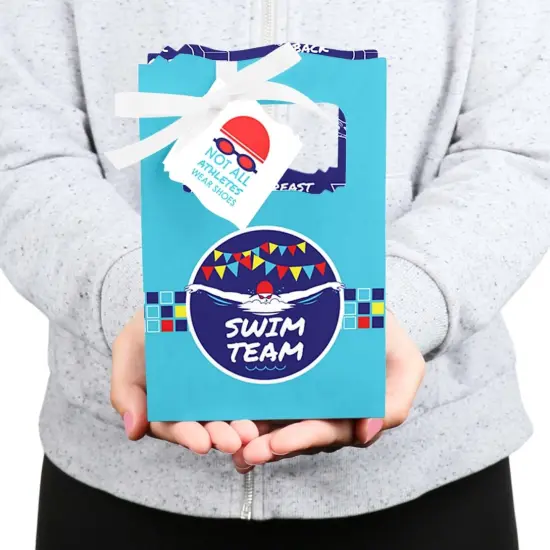 Big Dot of Happiness Making Waves - Swim Team - Swimming Party or Birthday Party Favor Boxes - Set of 12 {6}