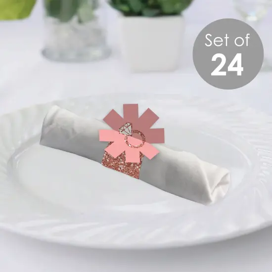 Big Dot of Happiness Bride Squad - Rose Gold Bridal Shower or Bachelorette Party Paper Napkin Holder - Napkin Rings - Set of 24 {3}