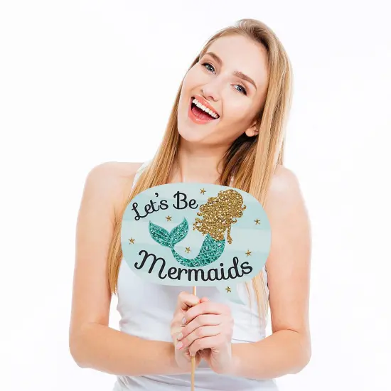 Big Dot of Happiness Let's Be Mermaids - Baby Shower or Birthday Party Photo Booth Props Kit - 20 Count {4}