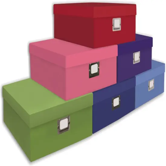 Pioneer Scrapbook Storage Box-14.75"X13"X3.75" Assorted Solid Colors {1}