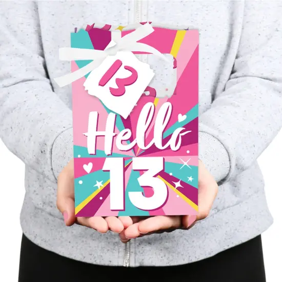 Big Dot of Happiness Girl 13th Birthday - Official Teenager Birthday Party Favor Boxes - Set of 12 {6}