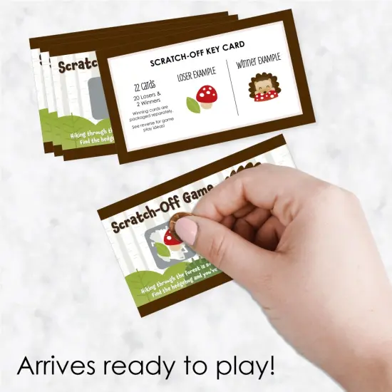 Big Dot of Happiness Forest Hedgehogs - Woodland Birthday Party or Baby Shower Game Scratch Off Cards - 22 Count {3}