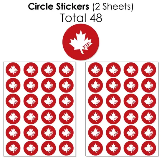 Big Dot of Happiness Canada Day - Mini Candy Bar Wrappers, Round Candy Stickers & Circle Stickers - Canada Party Candy Favor Sticker Kit - 304 Pieces {7}