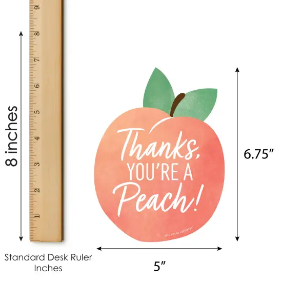 Big Dot of Happiness Sweet as a Peach - Shaped Thank You Cards - Fruit Themed Baby Shower or Birthday Party Thank You Note Cards with Envelopes 12 Ct {7}