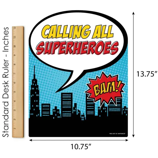 Big Dot of Happiness Bam Superhero - Outdoor Lawn Sign - Baby Shower or Birthday Party Yard Sign - 1 Piece {6}