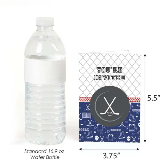 Big Dot of Happiness Shoots and Scores - Hockey - Fill-in Baby Shower or Birthday Party Invitations (8 Count) {4}
