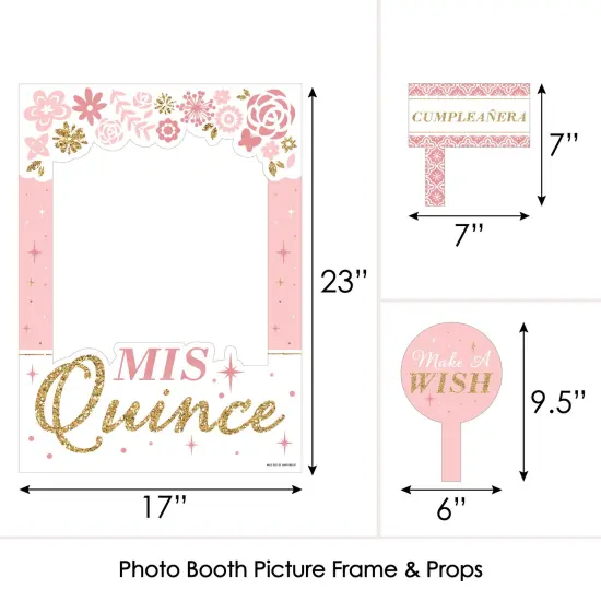 Big Dot of Happiness Mis Quince Anos - Quinceanera Sweet 15 Birthday Party Selfie Photo Booth Picture Frame and Props - Printed on Sturdy Material {6}