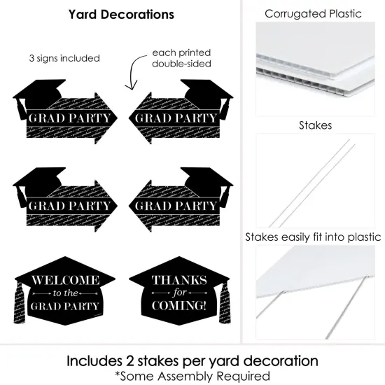 Big Dot of Happiness Graduation Cheers - 2 Graduation Party Arrows and 1 Welcome/Thank You Lawn Sign - Double Sided Grad Yard Sign Set - 3 Pieces {7}