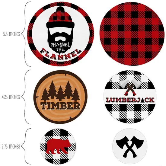 Big Dot of Happiness Lumberjack - Channel the Flannel - Buffalo Plaid Party Giant Circle Confetti - Party Decorations - Large Confetti 27 Count {3}