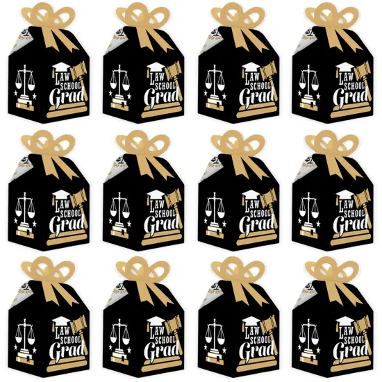 Big Dot of Happiness Law School Grad - Square Favor Gift Boxes - Future Lawyer Graduation Party Bow Boxes - Set of 12 {6}