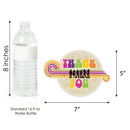 Big Dot of Happiness 70's Disco - Shaped Thank You Cards - 1970s Disco Fever Party Thank You Note Cards with Envelopes - Set of 12 {7}