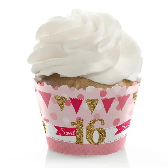 Big Dot of Happiness Sweet 16 - 16th Birthday Party Decorations - Party Cupcake Wrappers - Set of 12 {1}