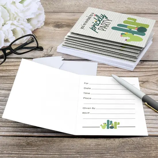 Big Dot of Happiness Prickly Cactus Party - Fill In Fiesta Party Invitations (8 count) {6}