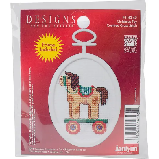 Janlynn Mini Counted Cross Stitch Kit 2.75" Oval-Christmas Toy {1}