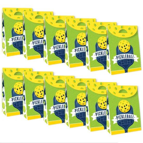 Big Dot of Happiness Let&rsquo;s Rally - Pickleball - Birthday or Retirement Gift Favor Bags - Party Goodie Boxes - Set of 12 {6}