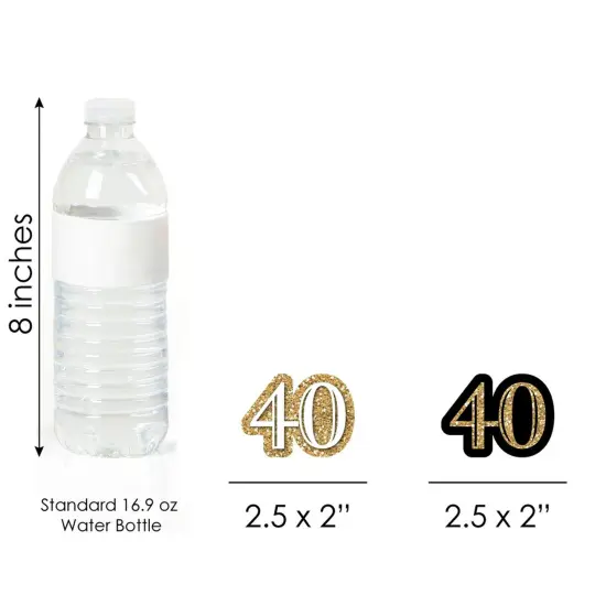 Big Dot of Happiness Adult 40th Birthday - Gold - DIY Shaped Birthday Party Cut-Outs - 24 Count {4}