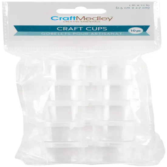 Craft Medley Craft Cups .35oz 10/Pkg-Clear W/Lid {1}