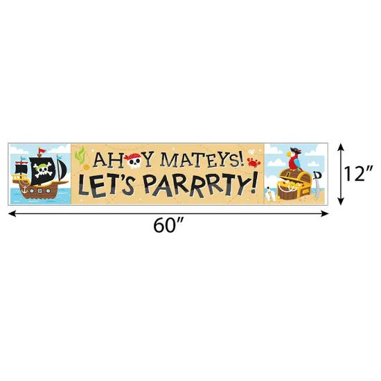 Big Dot of Happiness Pirate Ship Adventures - Skull Party Decorations Party Banner {3}