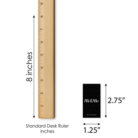 Big Dot of Happiness Mr. and Mrs. - Mini Candy Bar Wrapper Stickers - Black and White Wedding or Bridal Shower Small Favors - 40 Count {6}