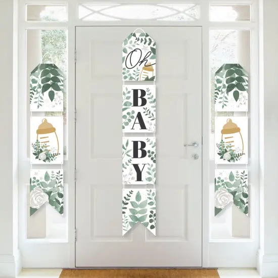 Big Dot of Happiness Boho Botanical Baby - Hanging Vertical Paper Door Banners - Greenery Baby Shower Wall Decoration Kit - Indoor Door Decor {1}