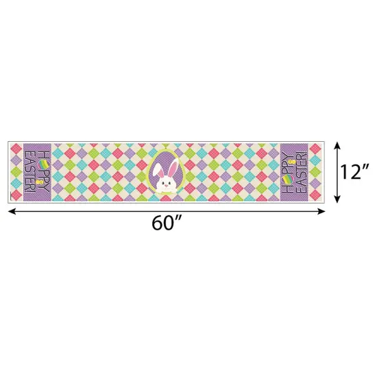 Big Dot of Happiness Hippity Hoppity - Petite Easter Bunny Easter Party Paper Table Runner - 12 x 60 inches {4}