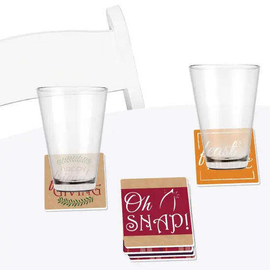 Big Dot of Happiness Friends Thanksgiving Feast - Funny Friendsgiving Party Decorations - Drink Coasters - Set of 6 {4}