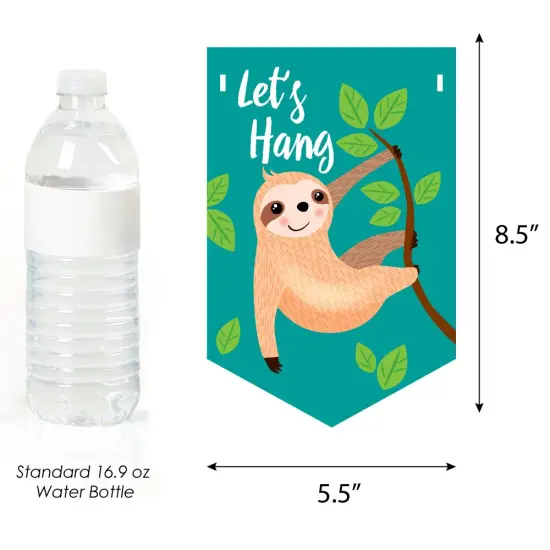 Big Dot of Happiness Let's Hang - Sloth - Baby Shower Bunting Banner - Party Decorations - Welcome Baby {3}