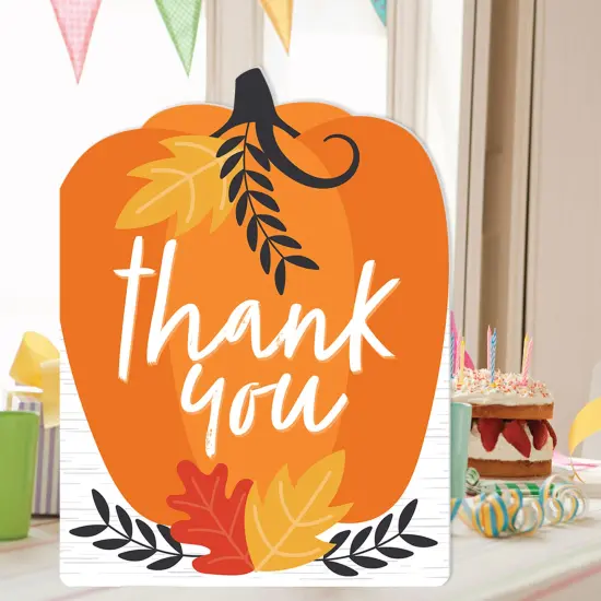 Big Dot of Happiness Fall Pumpkin - Thank You Giant Greeting Card - Big Shaped Jumborific Card - 16.5 x 22 inches {3}