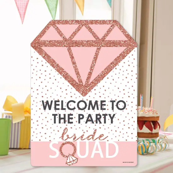 Big Dot of Happiness Bride Squad - Party Decorations - Rose Gold Bridal Shower or Bachelorette Party Welcome Yard Sign {7}